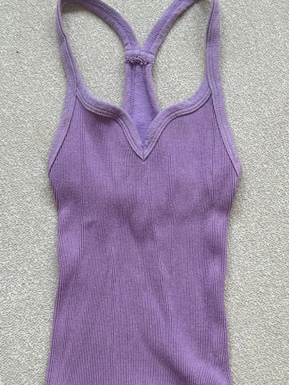 FP Movement by Free People Lavender Ribbed Sweetheart Racerback Tank